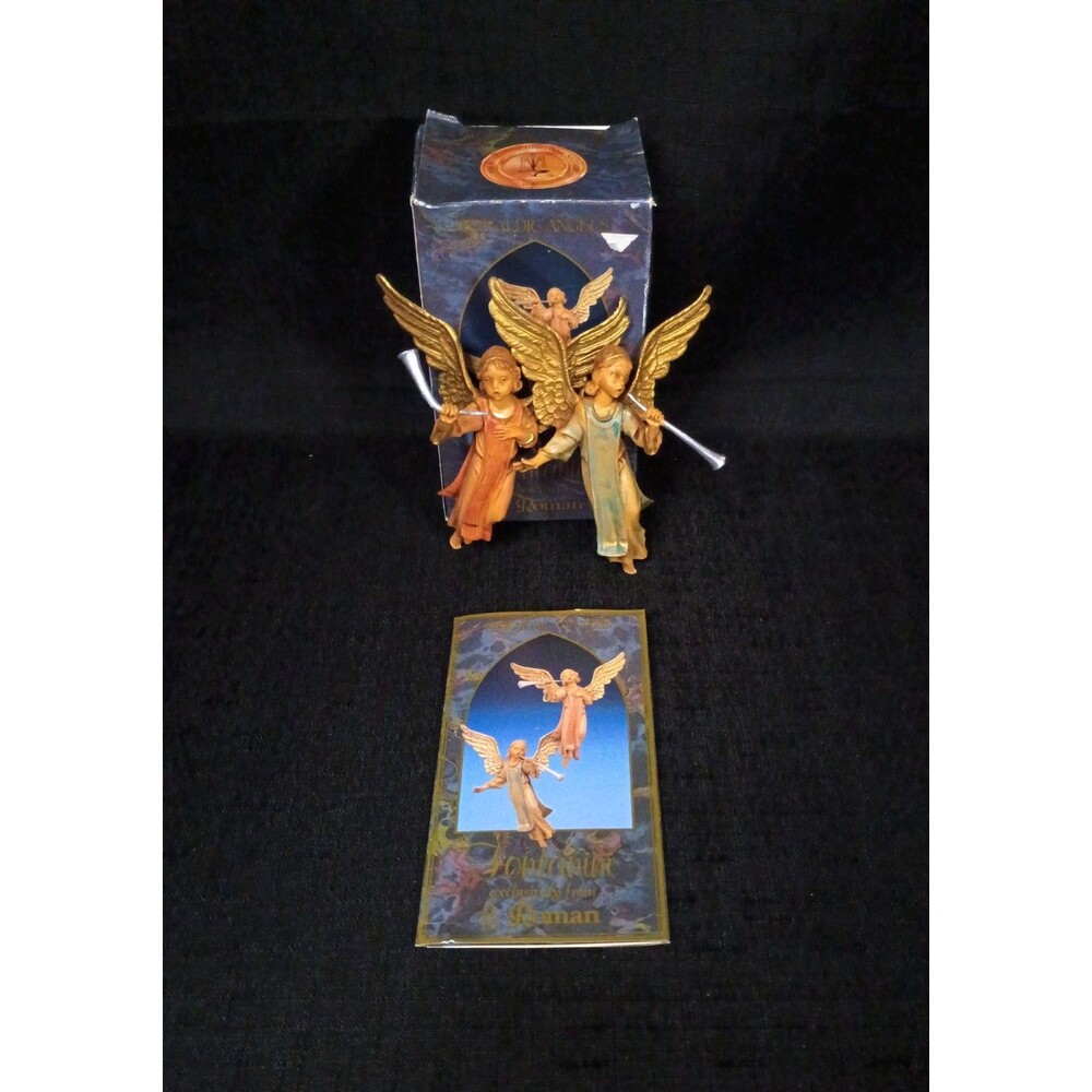 Vintage Fontanini Heraldic Angels Nativity Figurine 5" Heirloom 1983 Italy Roman